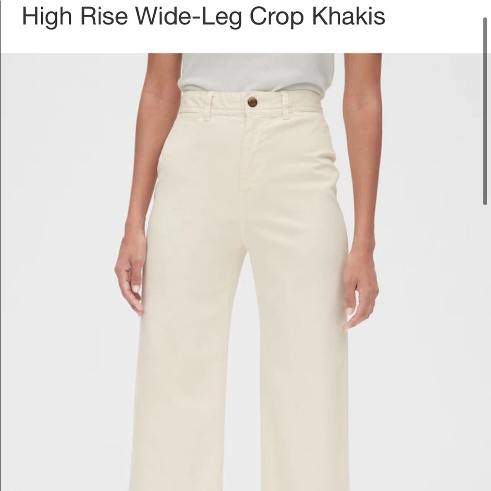 Gap High-Rise Wide Leg Crop Pants off-white size 0